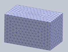 Detailed view of the mesh element type selection in SOLIDWORKS static simulation study.