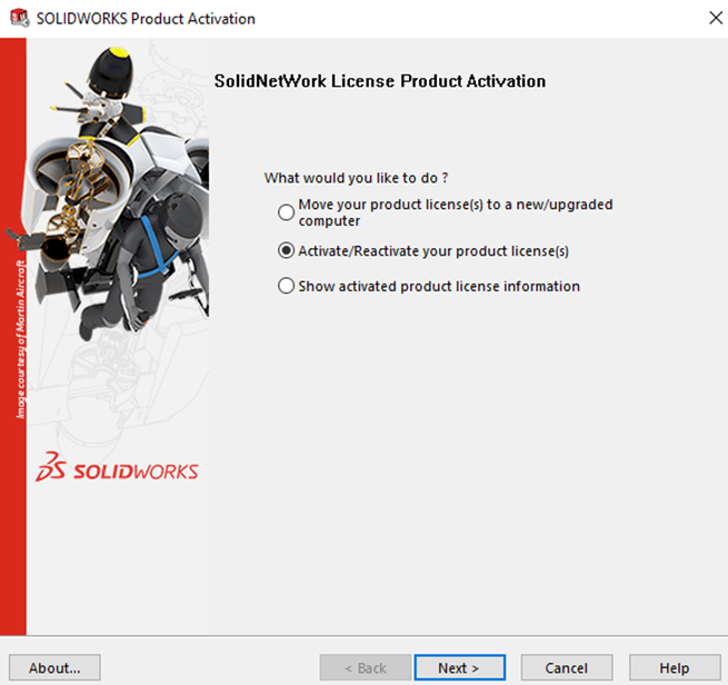 SOLIDWORKS SolidNetwork License Manager interface with the license usage tab highlighted.