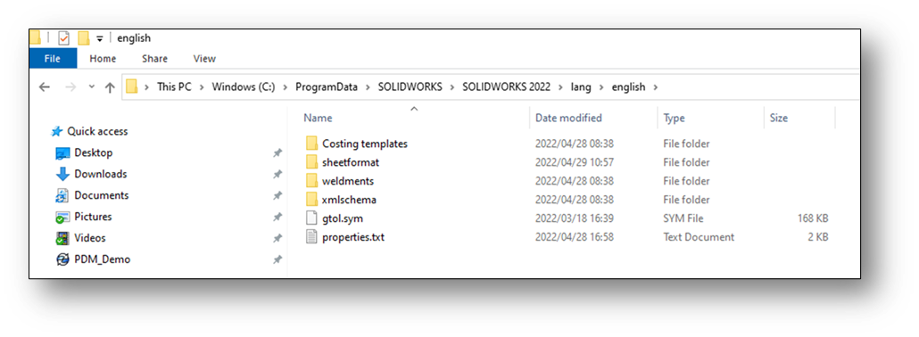 SOLIDWORKS menu option highlighting the Document Properties where the symbols can be fixed.