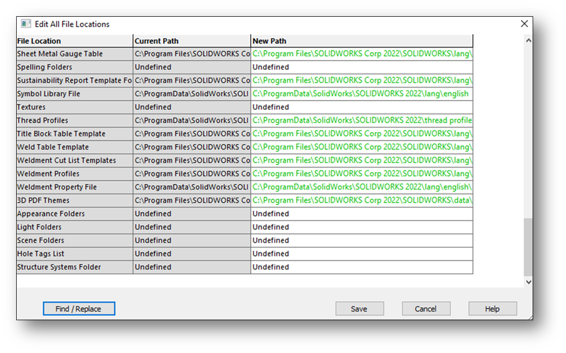 View of the Options menu in SOLIDWORKS where the Document Properties can be accessed.