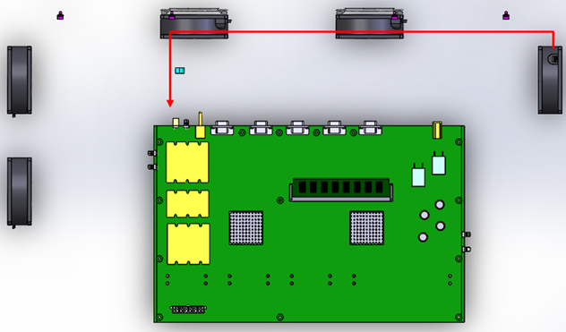 Detailed view of SOLIDWORKS Electrical Routing, highlighting the routing of electrical wires and cables.