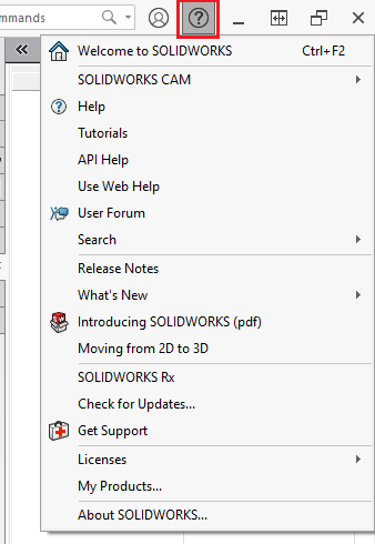 SOLIDWORKS Installation Manager with the option to check for updates highlighted.